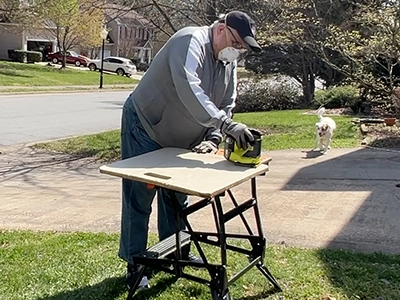 Sanding the Drone Landing Pad